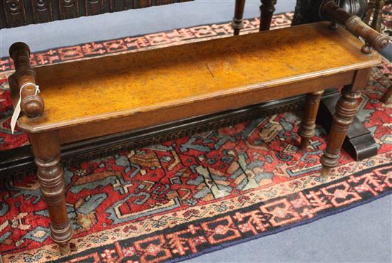 A Victorian oak window seat, 90cm wide